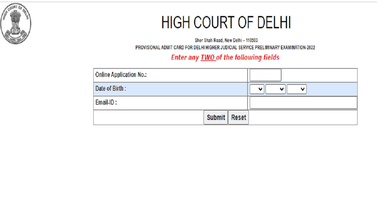 Delhi High Court HJS Admit Card 2022