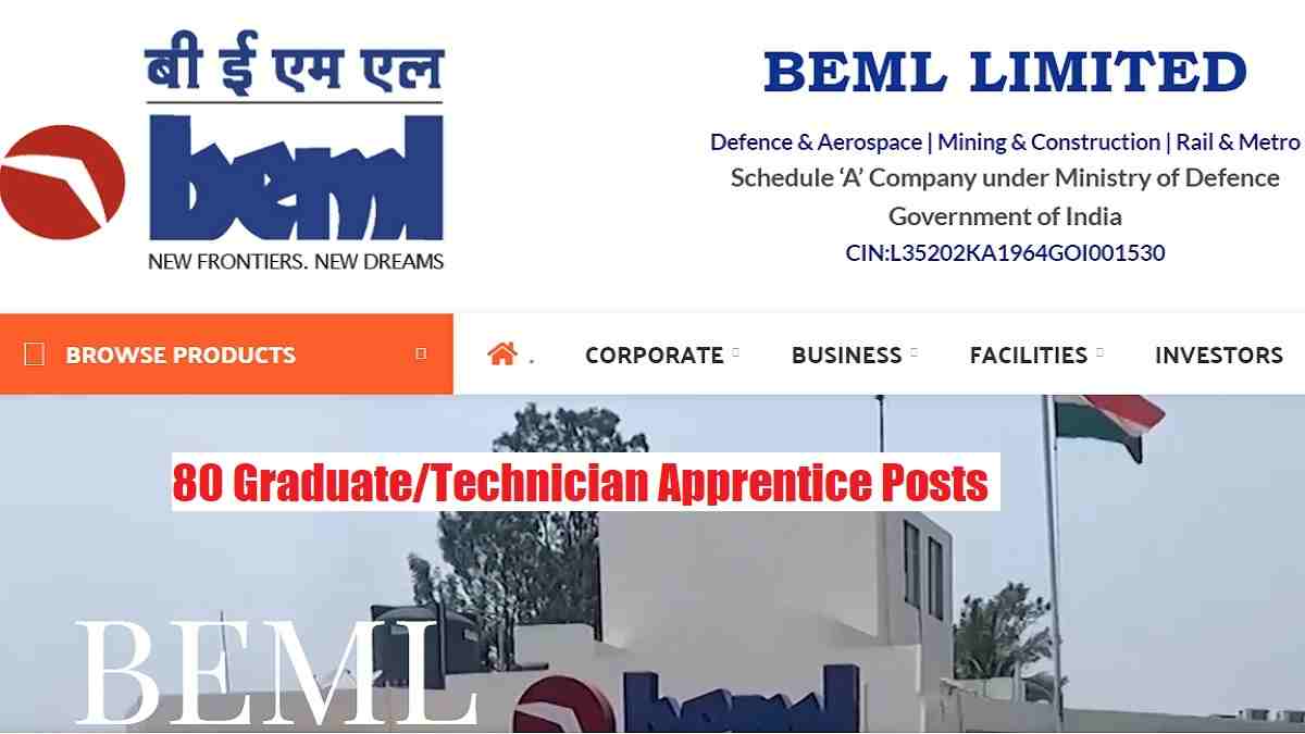 BEML Apprentice Recruitment 2022 