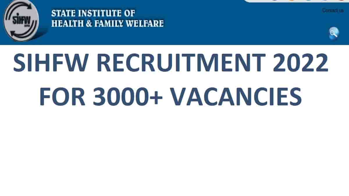 SIHFW Recruitment 2022