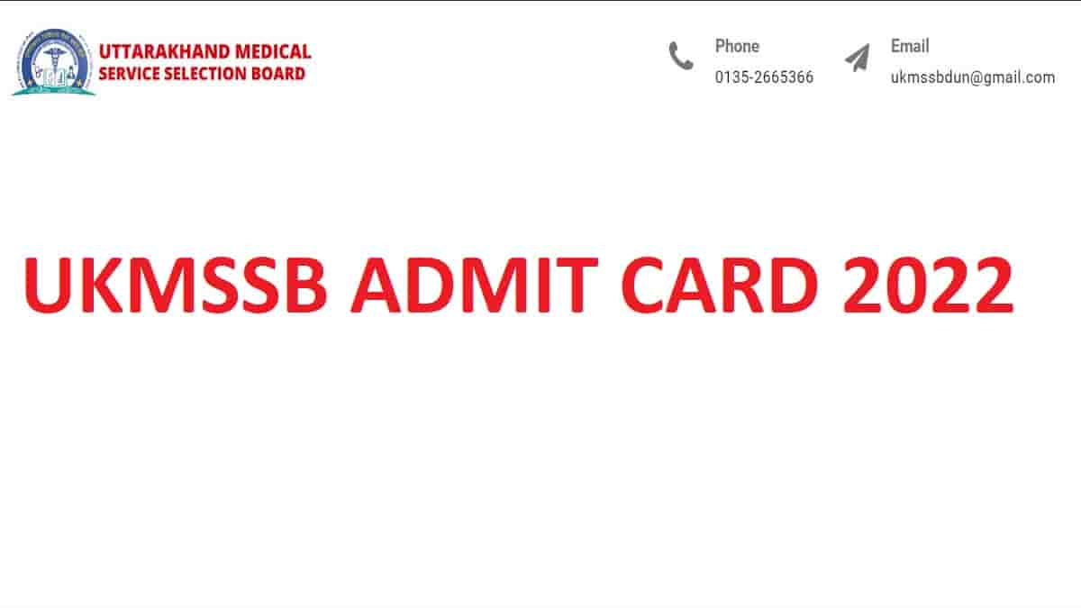 UKMSSB Admit Card 2022