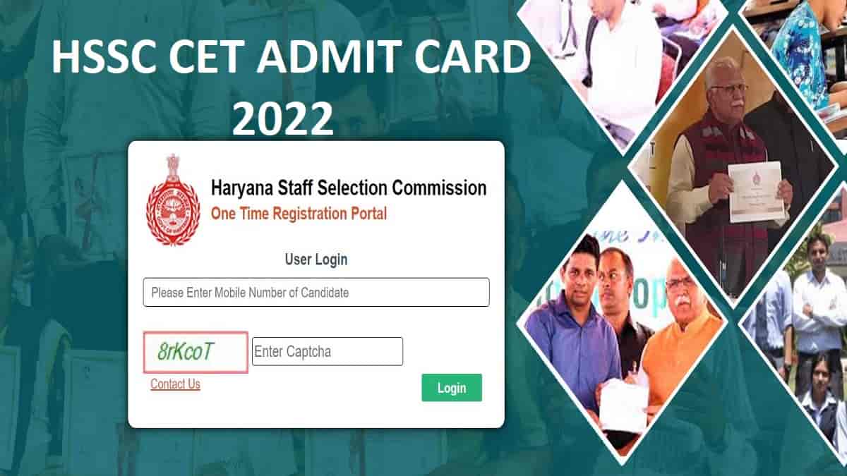 HSSC CET Admit Card 2022