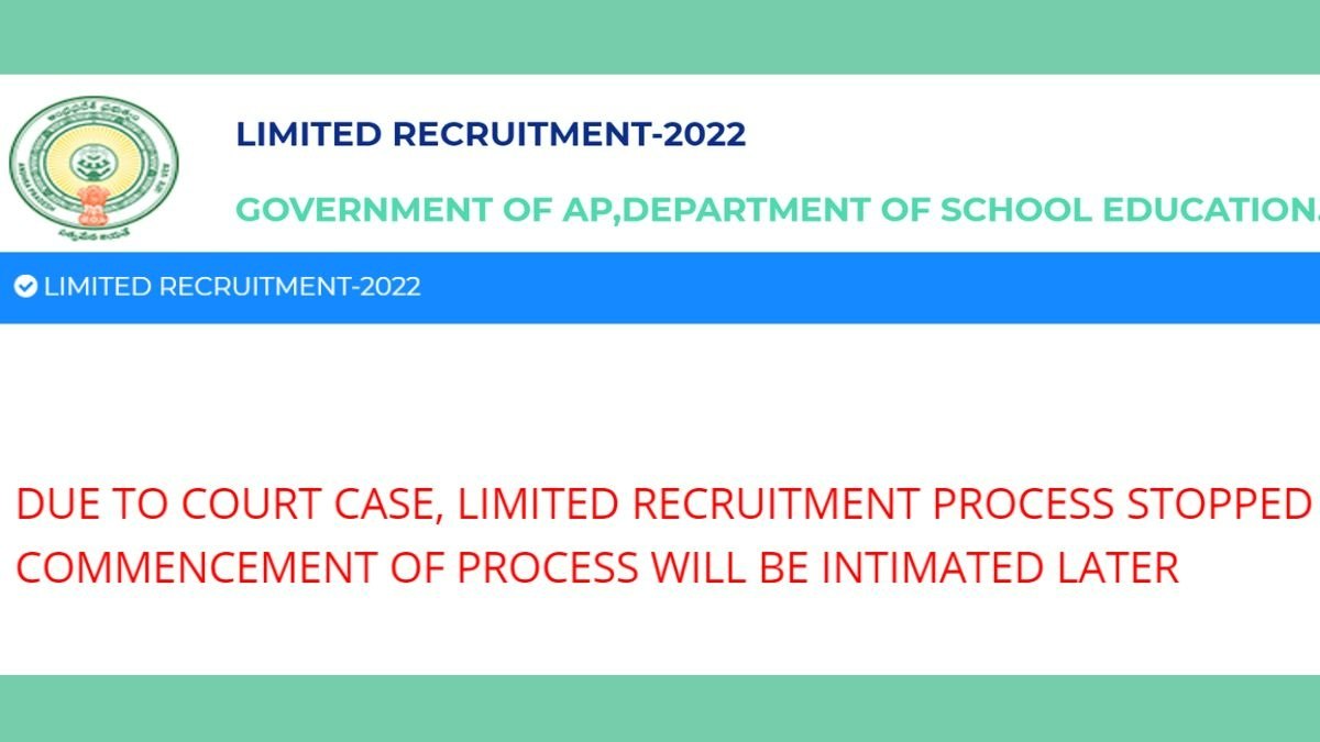 AP TGT PGT Recruitment Process 2022 Withheld