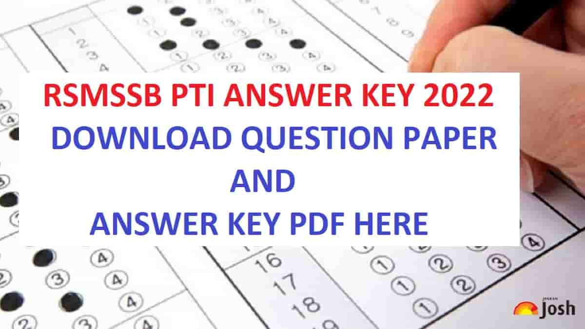 RSMSSB PTI Answer Key 2022