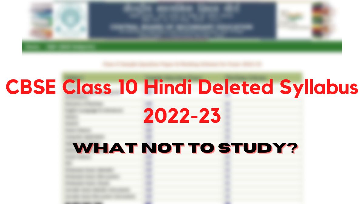 CBSE Class 10 Hindi deleted syllabus 2022-23