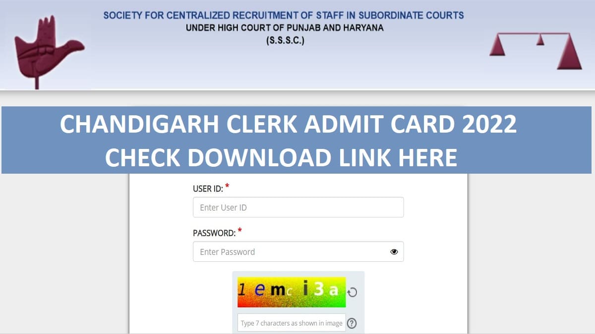 Chandigarh Clerk Admit Card 2022
