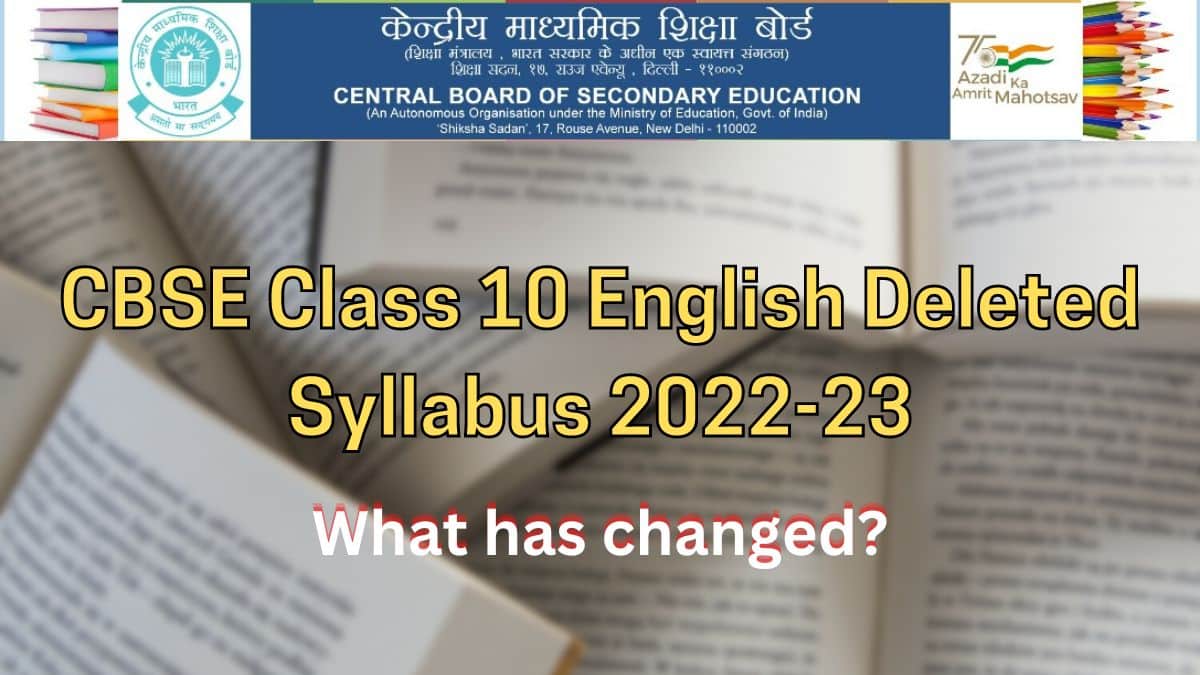 CBSE Class 10 English deleted syllabus 2022-23