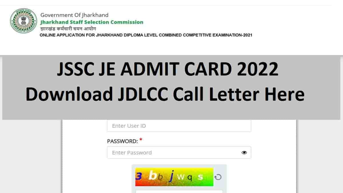 JSSC JE Admit Card 2022