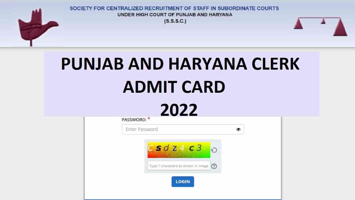 Punjab and Haryana Court Admit Card 2022