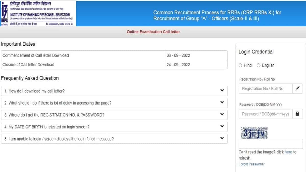 IBPS RRB Officer 2 and 3 Admit Card 2022
