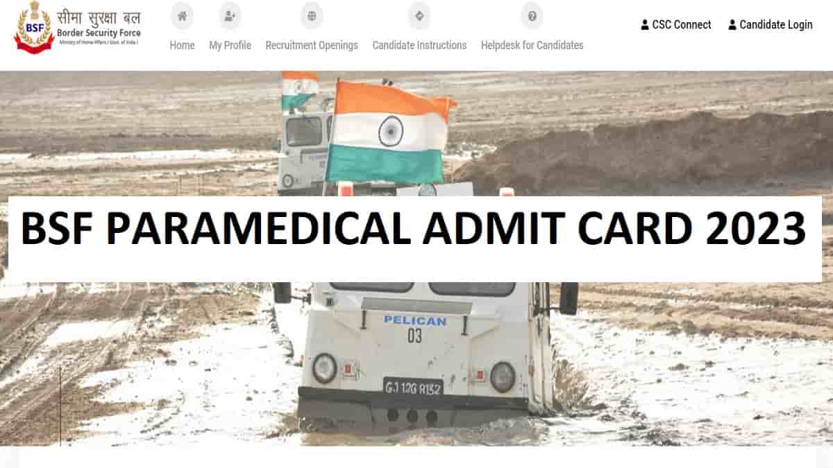 BSF Paramedical Admit Card 2023