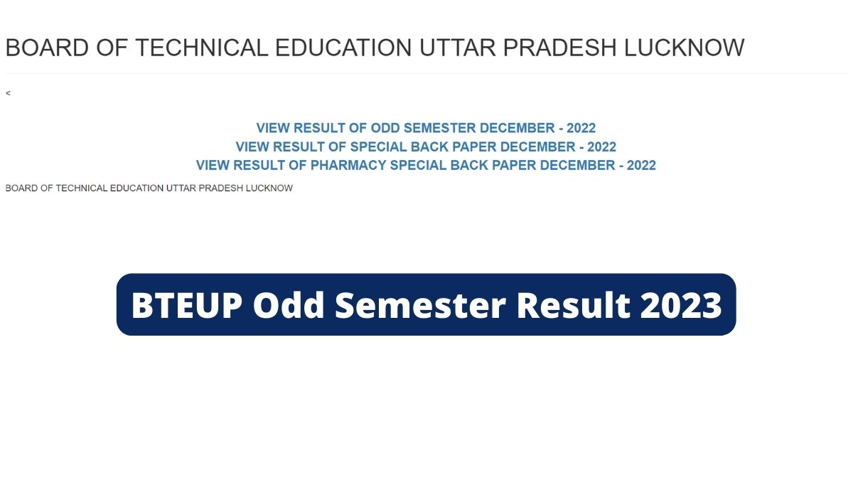 BTEUP Result for Odd Semester 2023