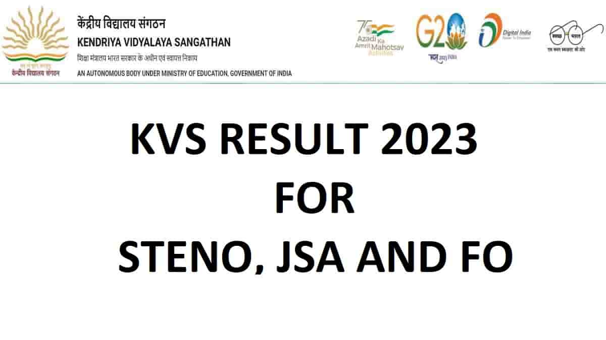 KVS Non Teaching Result 2023