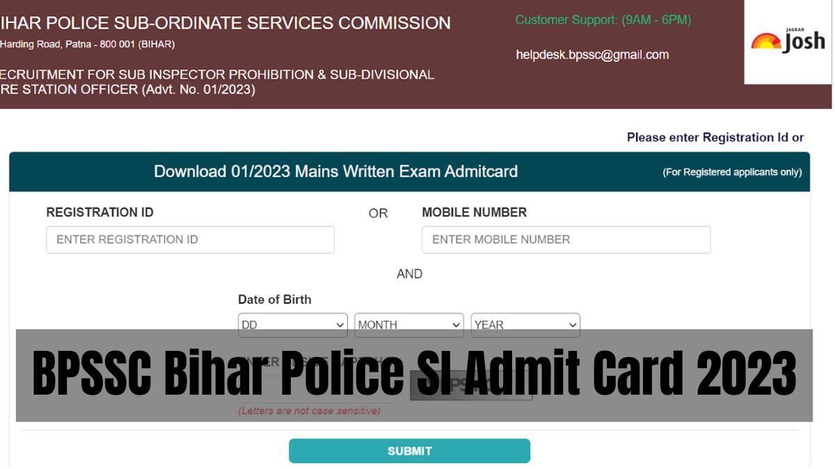 Get the direct link to BPSC Bihar Police SI Admit Card 2023 here.