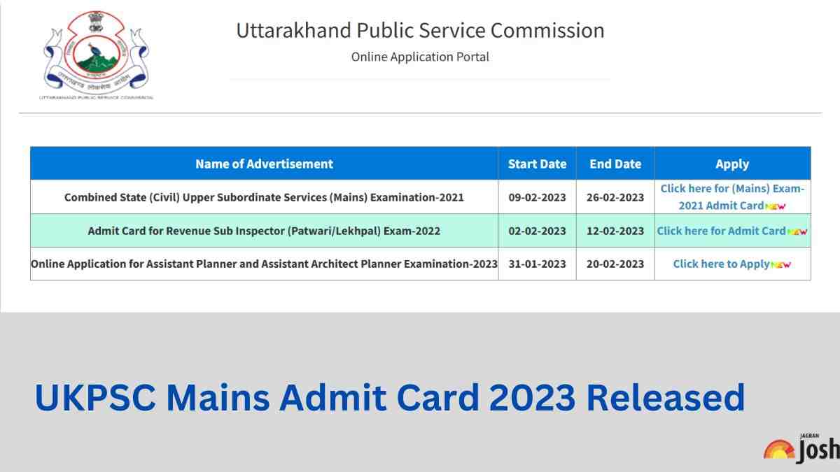 UKPSC Mains Admit Card 2023