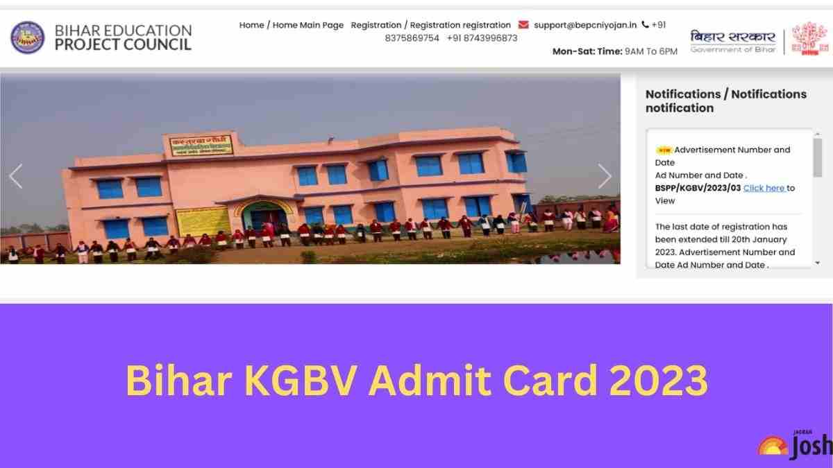 Bihar KGBV Admit Card 2023