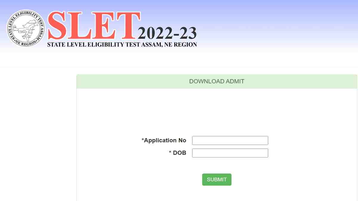 Assam SLET Admit Card 2022-23 Download