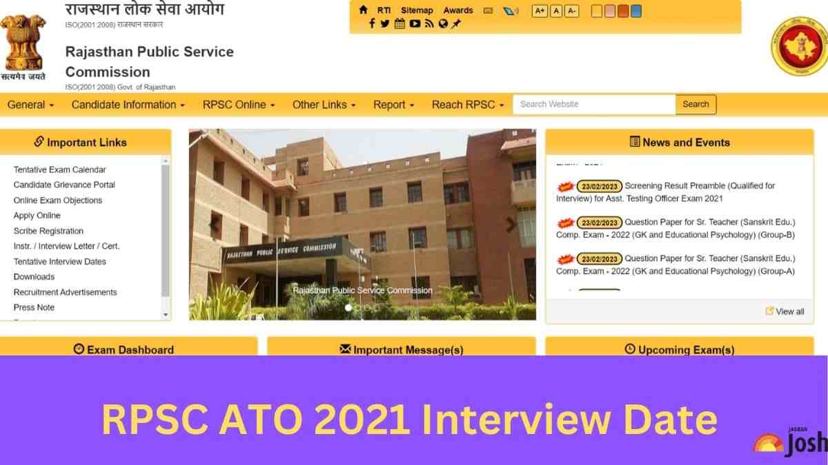 RPSC ATO 2021 Interview Date 