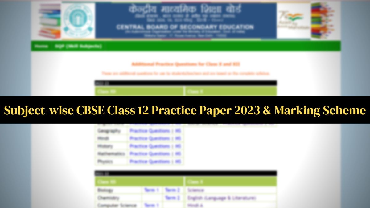 CBSE Class 12 Practice Papers 2023 of All streams with solutions for CBSE Class 12 Board Exam 2023 preparation