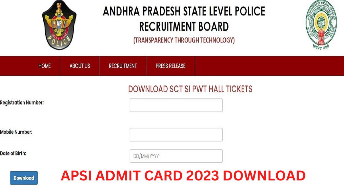 AP SI Admit Card