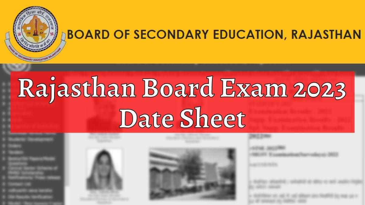 RBSE 2023 Time Table: Rajasthan Board 10, 12 Time Table 2023 PDF Download Here