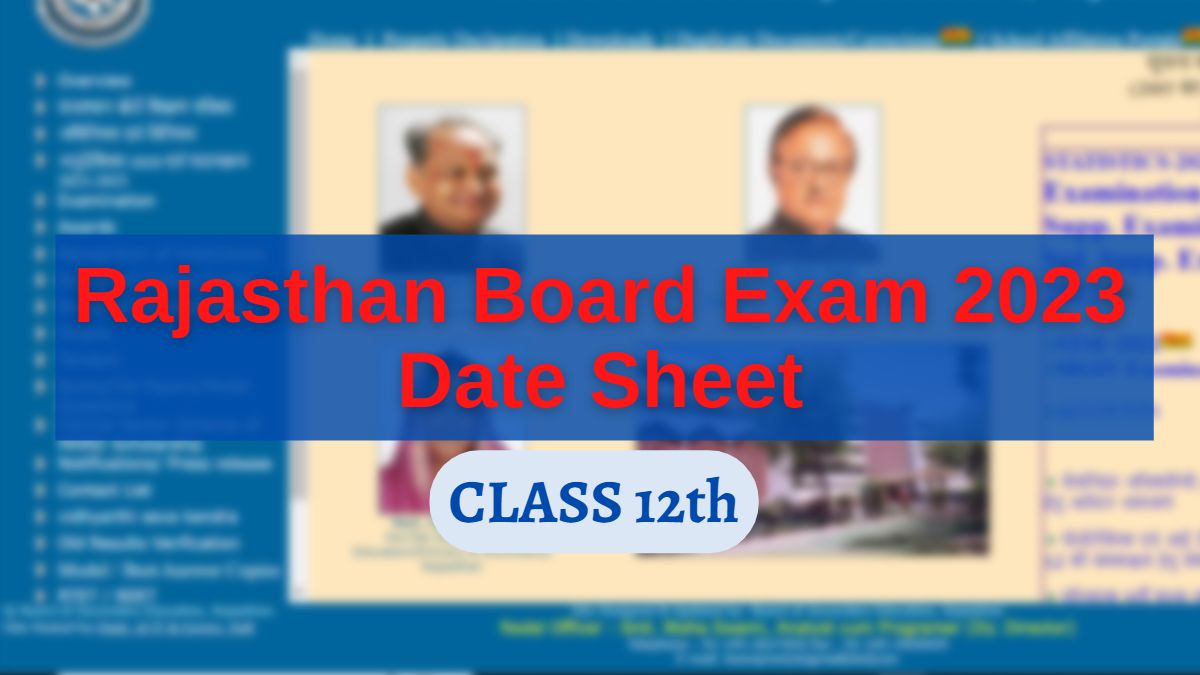 Check and Download Rajasthan Board 12th class Intermediate Time Table 2023 PDF