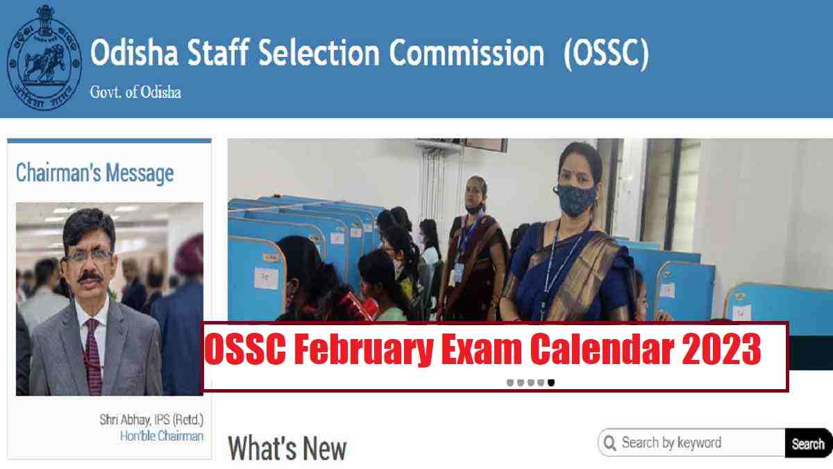 OSSC February Exam Calendar 2023 