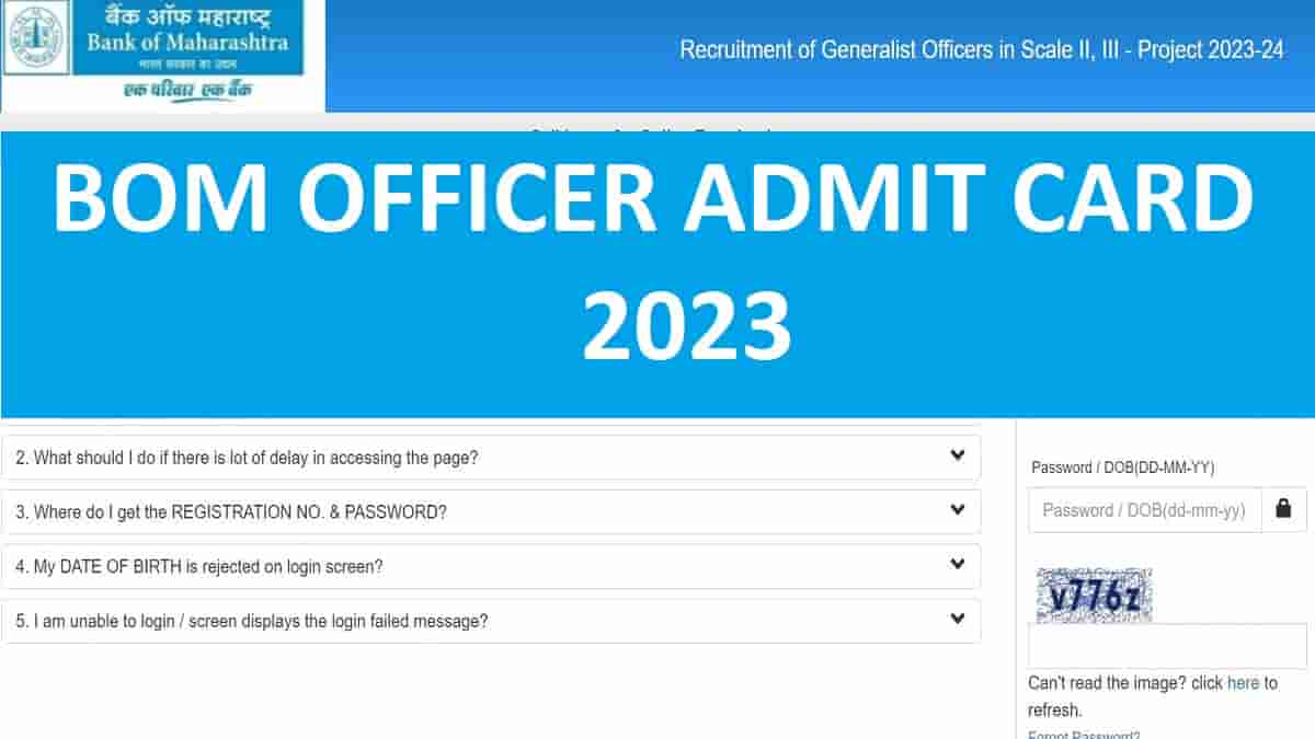 BOM Officer Admit Card 2023