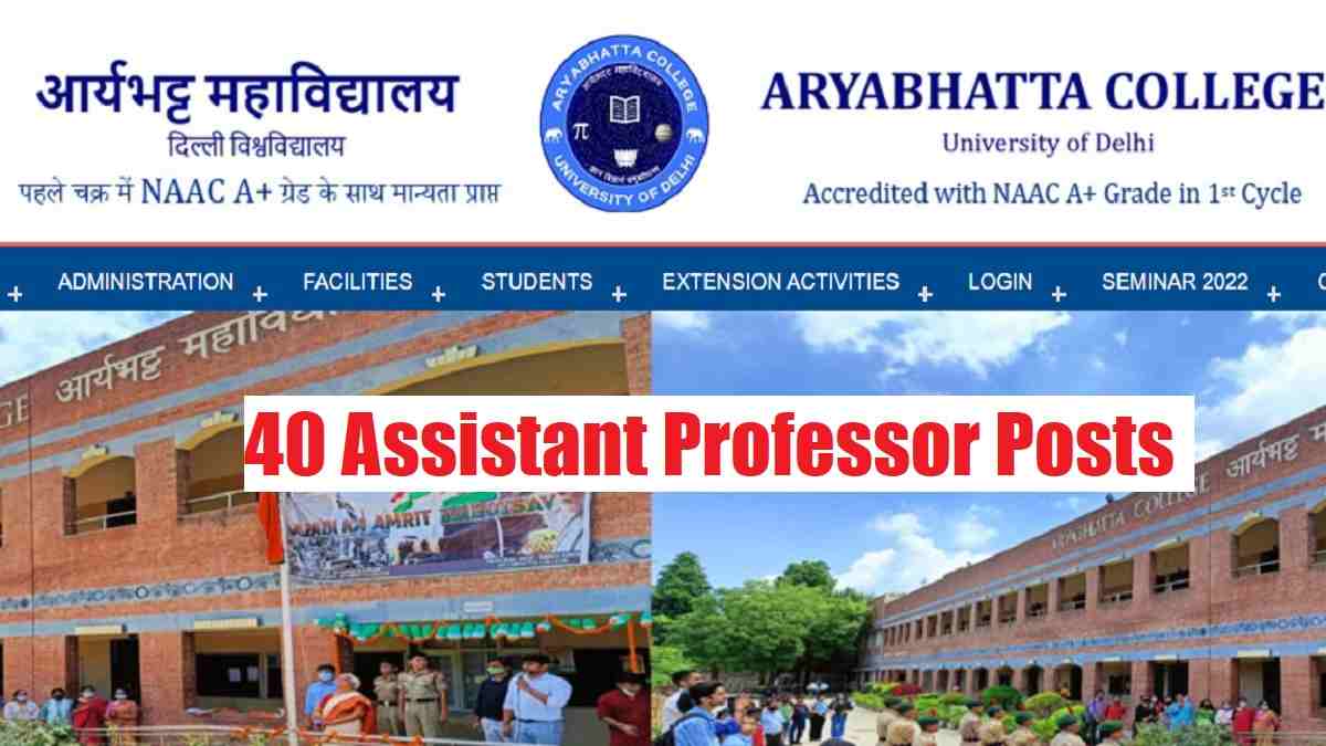 Aryabhatta College DU Recruitment 2023 For  Assistant Professor Posts