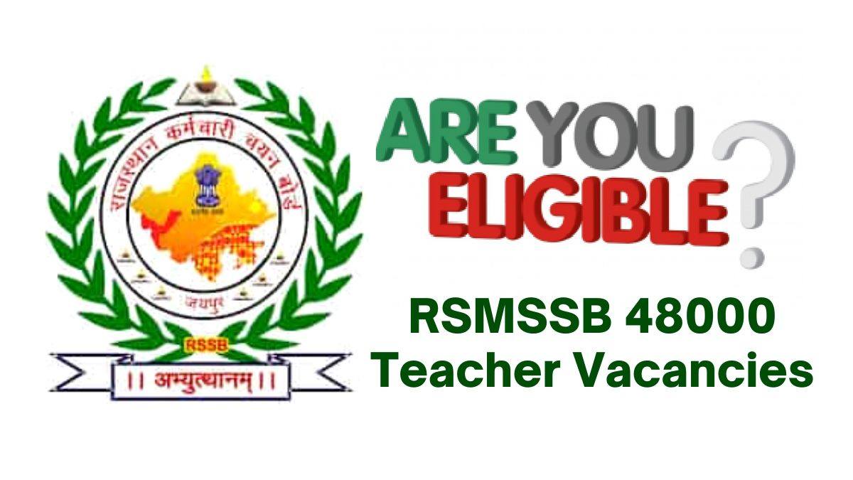 RSMSSB Teacher Recruitment 2023 Eligibility