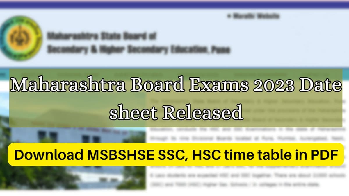  Download Maharashtra Board Exam 2023 Time Table for SSC class 10, HSC class 12 in PDF format