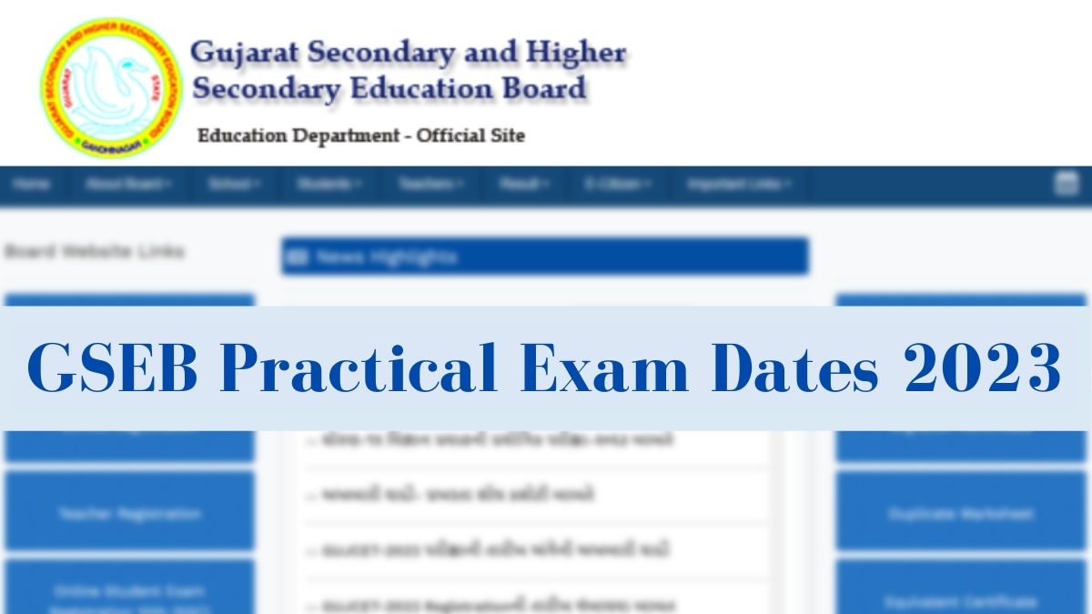 Download Gujarat Board HSC Class 12 Practical exam dates
