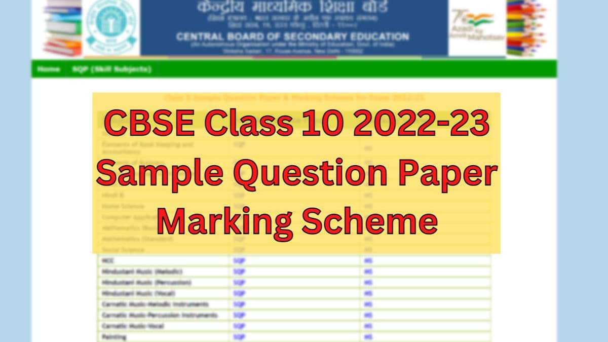Download Sample Question Papers and Marking Scheme of CBSE Class 10th for 2022-23