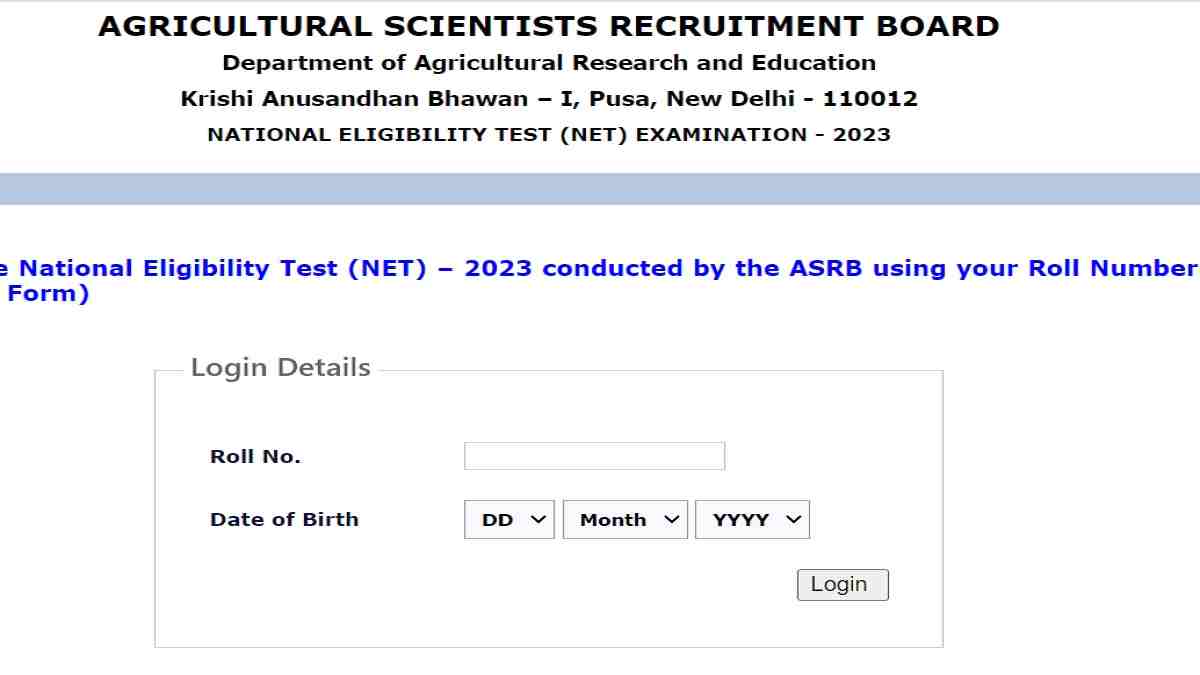 Direct Link to check ASRB NET Result 2023 here