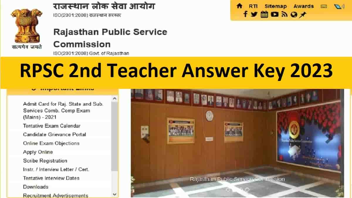 RPSC Senior Teacher Answer Key 2023