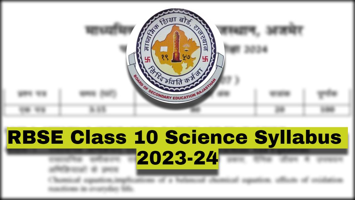 Download RBSE Class 10 Science Syllabus 2023-24 PDF