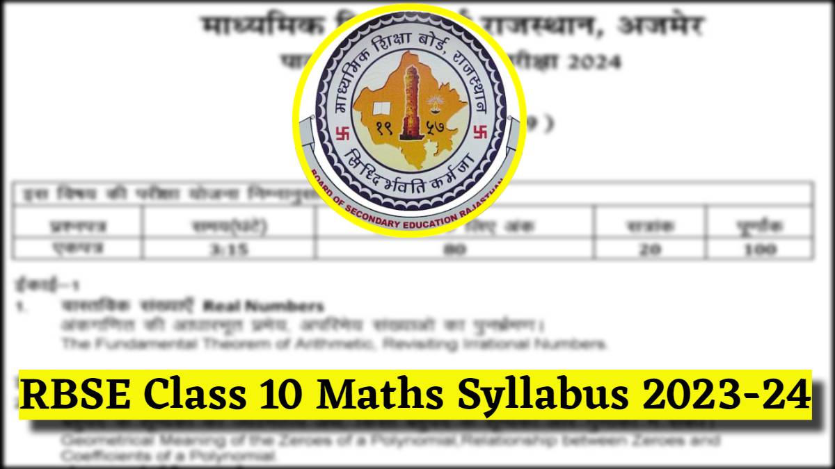 Download RBSE Class 10 Maths Syllabus 2023-24 PDF