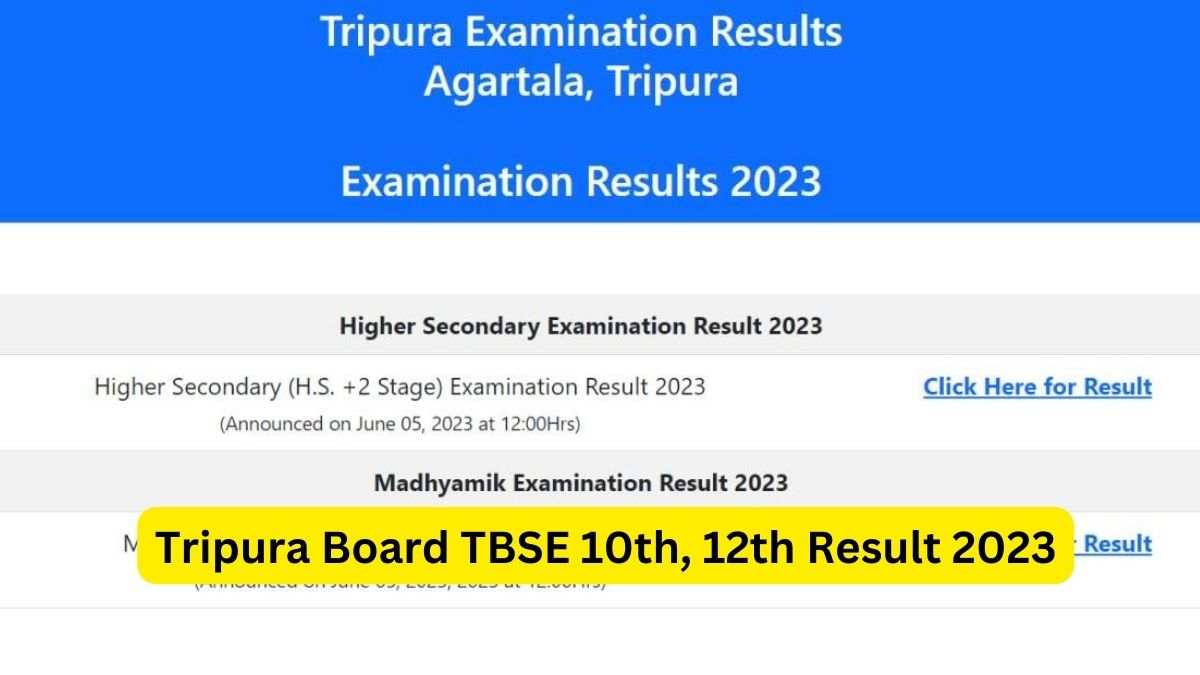 Get here all updates related to Tripura Board TBSE 10th, 12th Result 2023