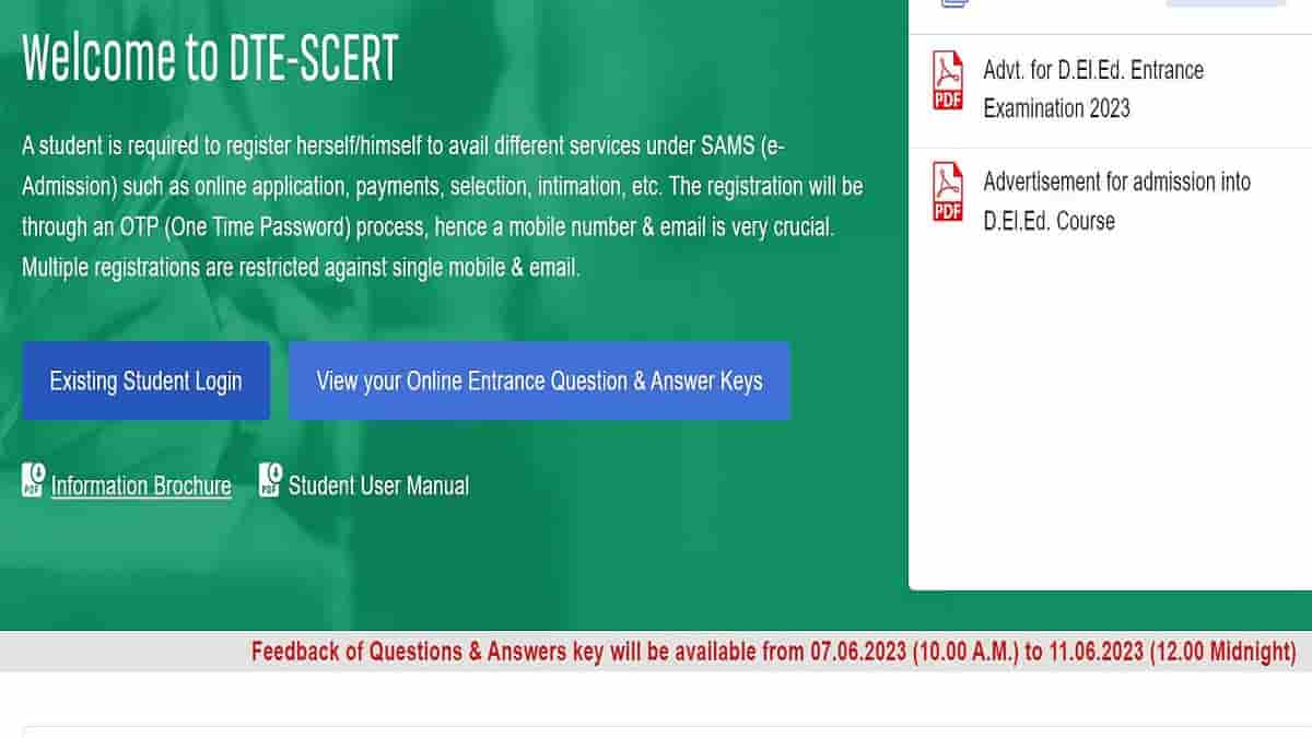 SCERT SSB Odisha D.El.Ed Answer Key 2023
