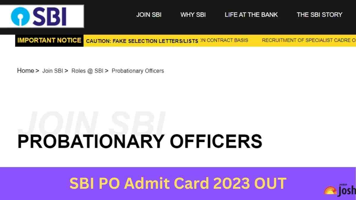 SBI PO ADMIT CARD 2023 HAS BEEN RELEASED FOR THE PSYCOMETRIC TEST