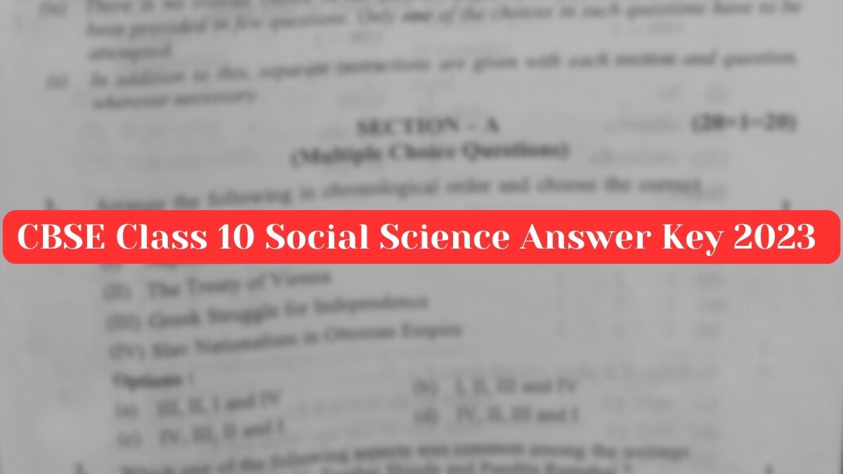 Get here CBSE Class 10 Social Science Answer Key 2023