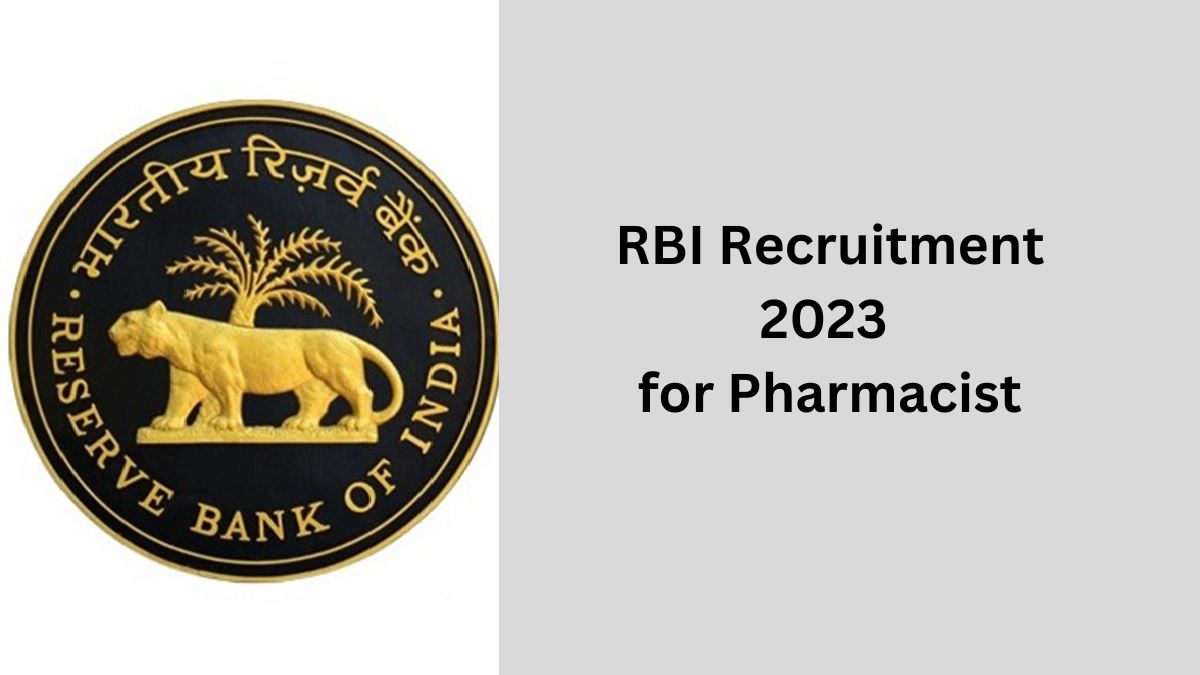 RBI Recruitment 2023 for Pharmacist
