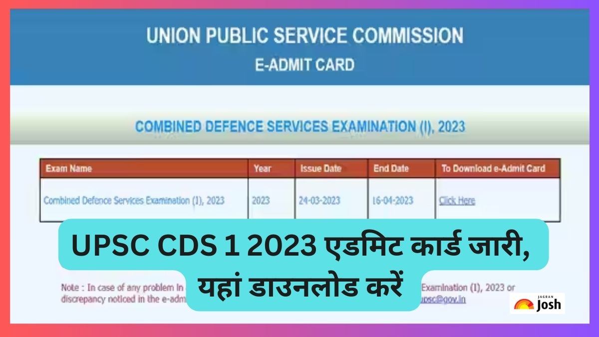 UPSC CDS 1 Admit Card 2023