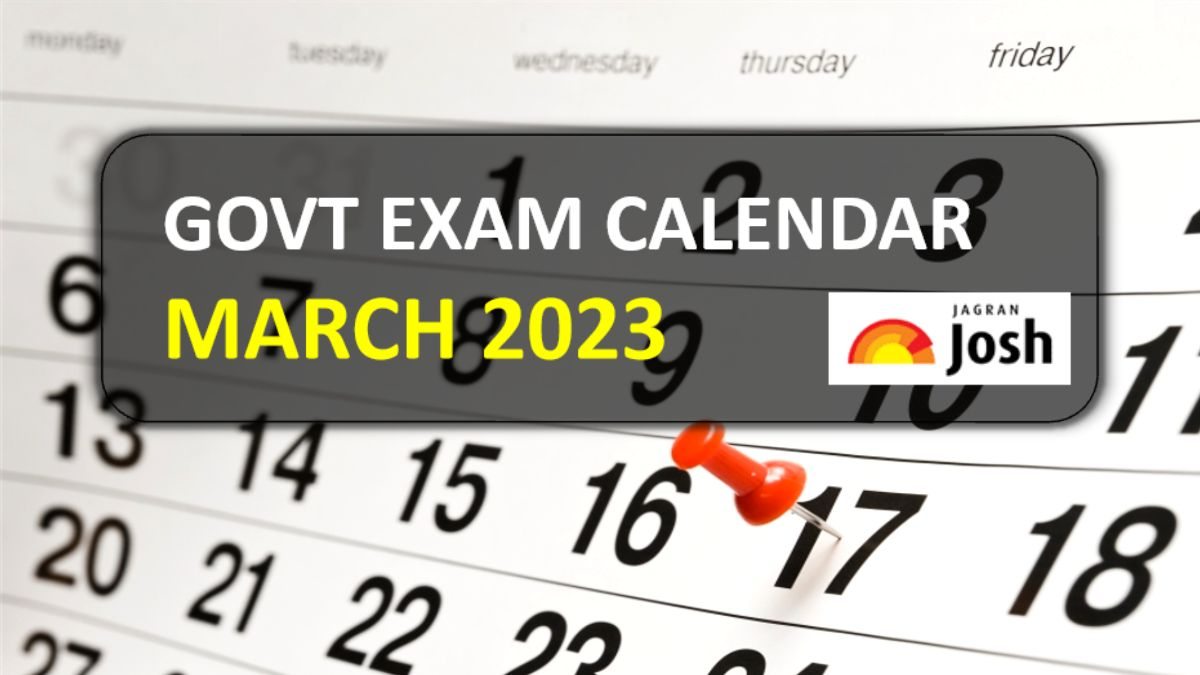 Govt Exam Calendar for March 2023