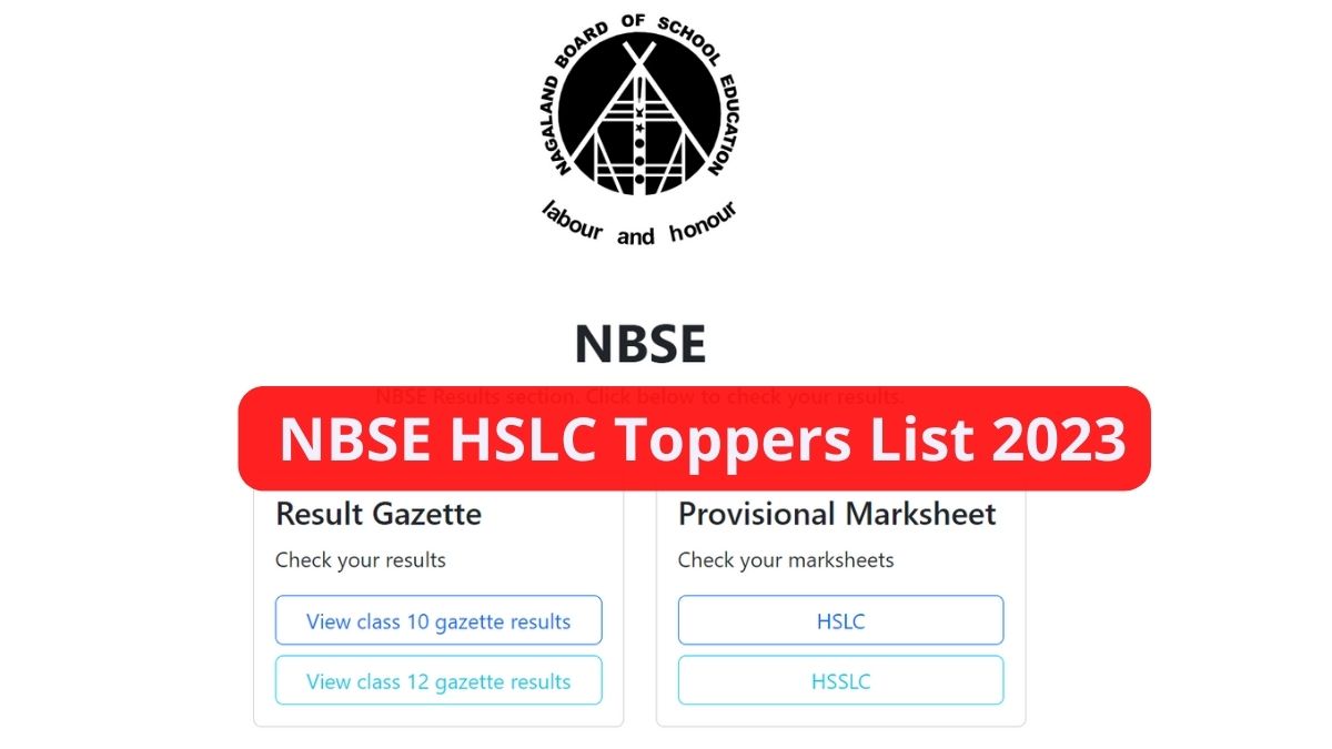 NBSE HSLC Toppers List 2023