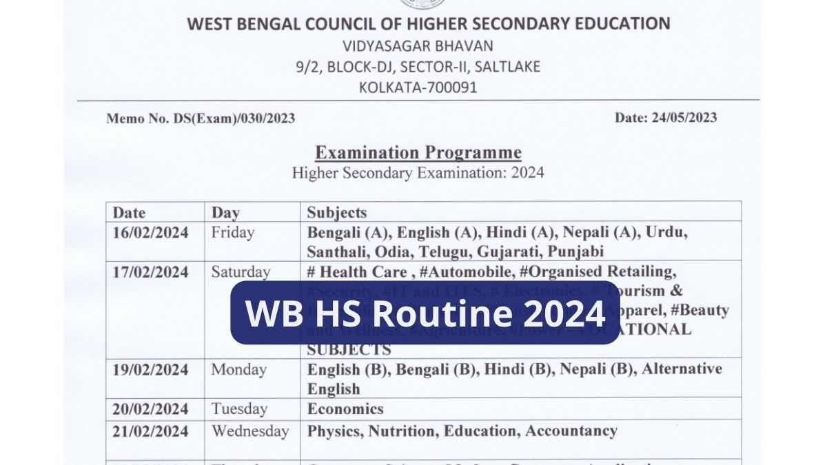 WB HS Board Exams 2024 From February 16