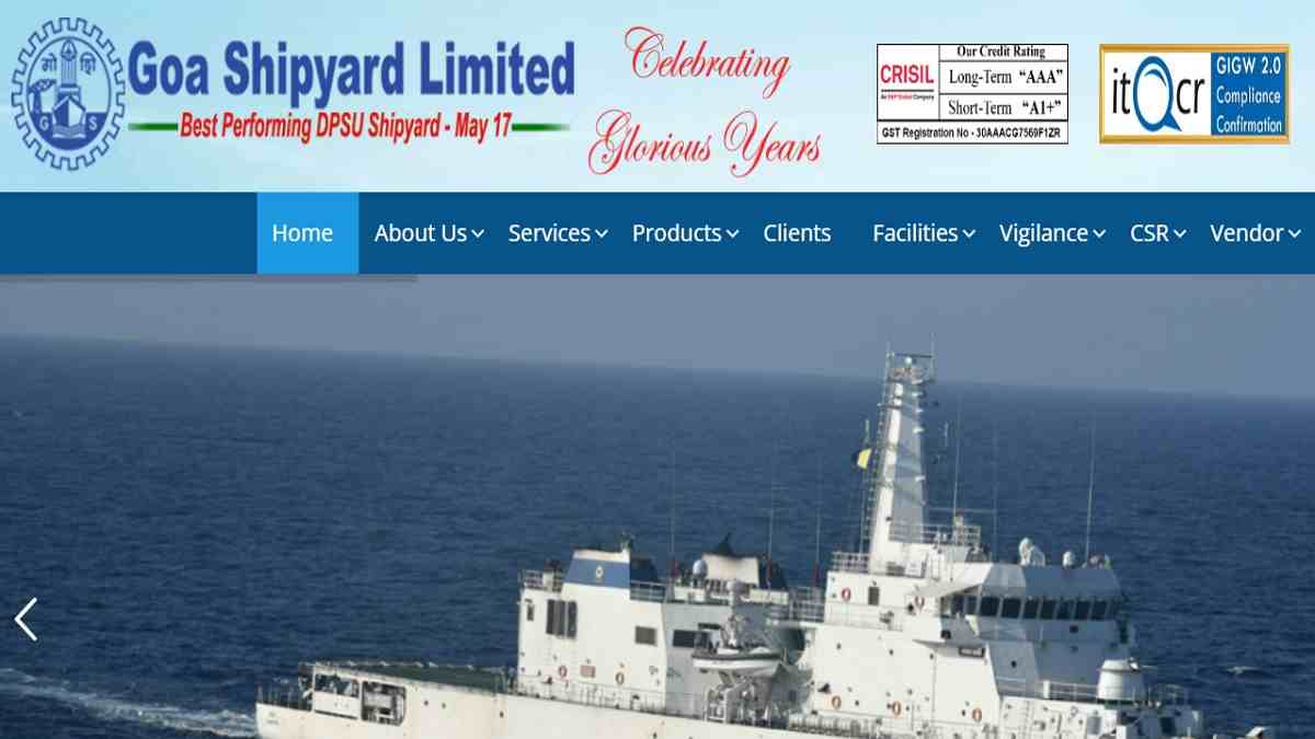 Goa Shipyard Recruitment 2023