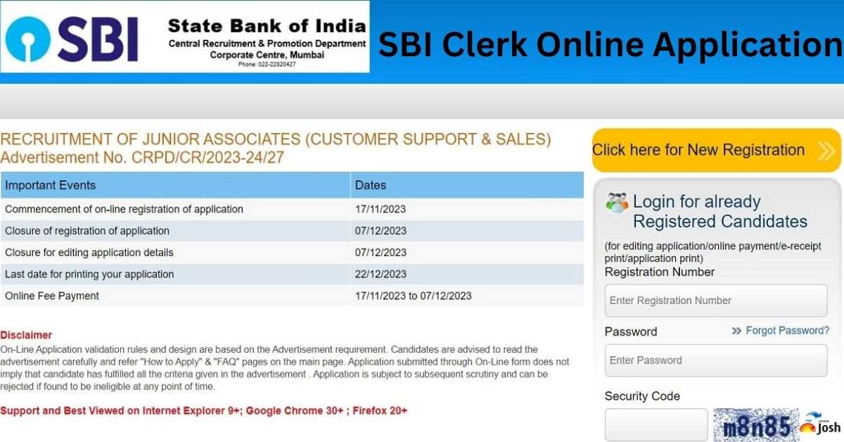 SBI Clerk Online Application, Check All Details