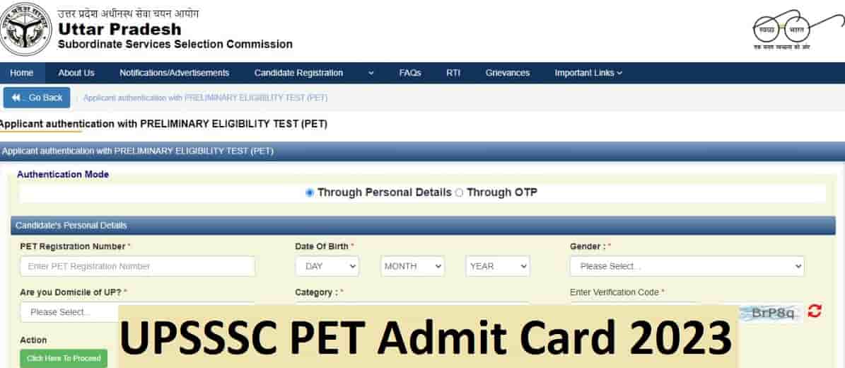 upsssc pet admit card 2023: check direct download link