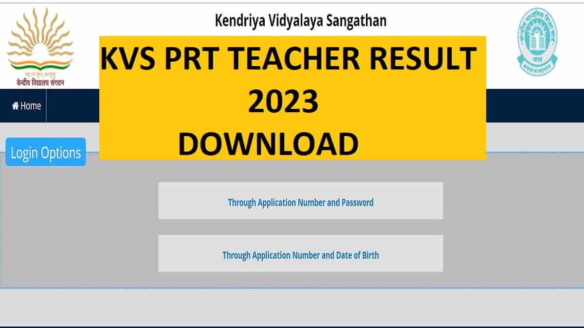 KVS PRT Result 2023: Check download link