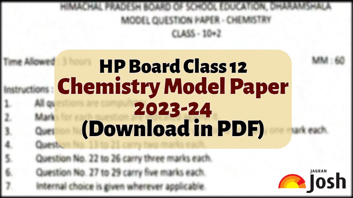 Download HP Board Class 12 Chemistry Model Paper 2023-24 in PDF